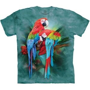The Mountain Vibrant Parrot Tee - Red and Green